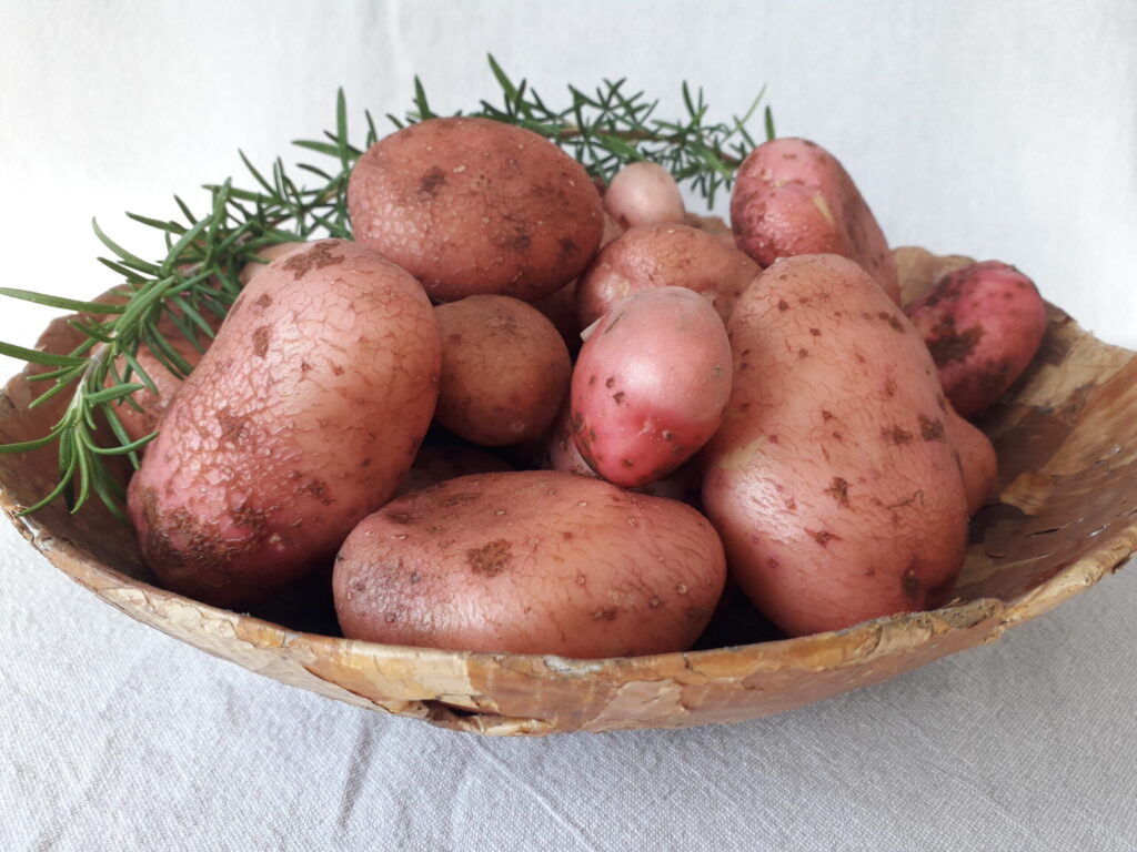 Gewassen bio aardappeltjes