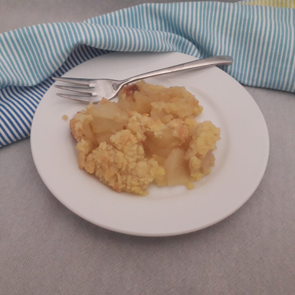 Recept voor koemelkvrije toffe peren crumble