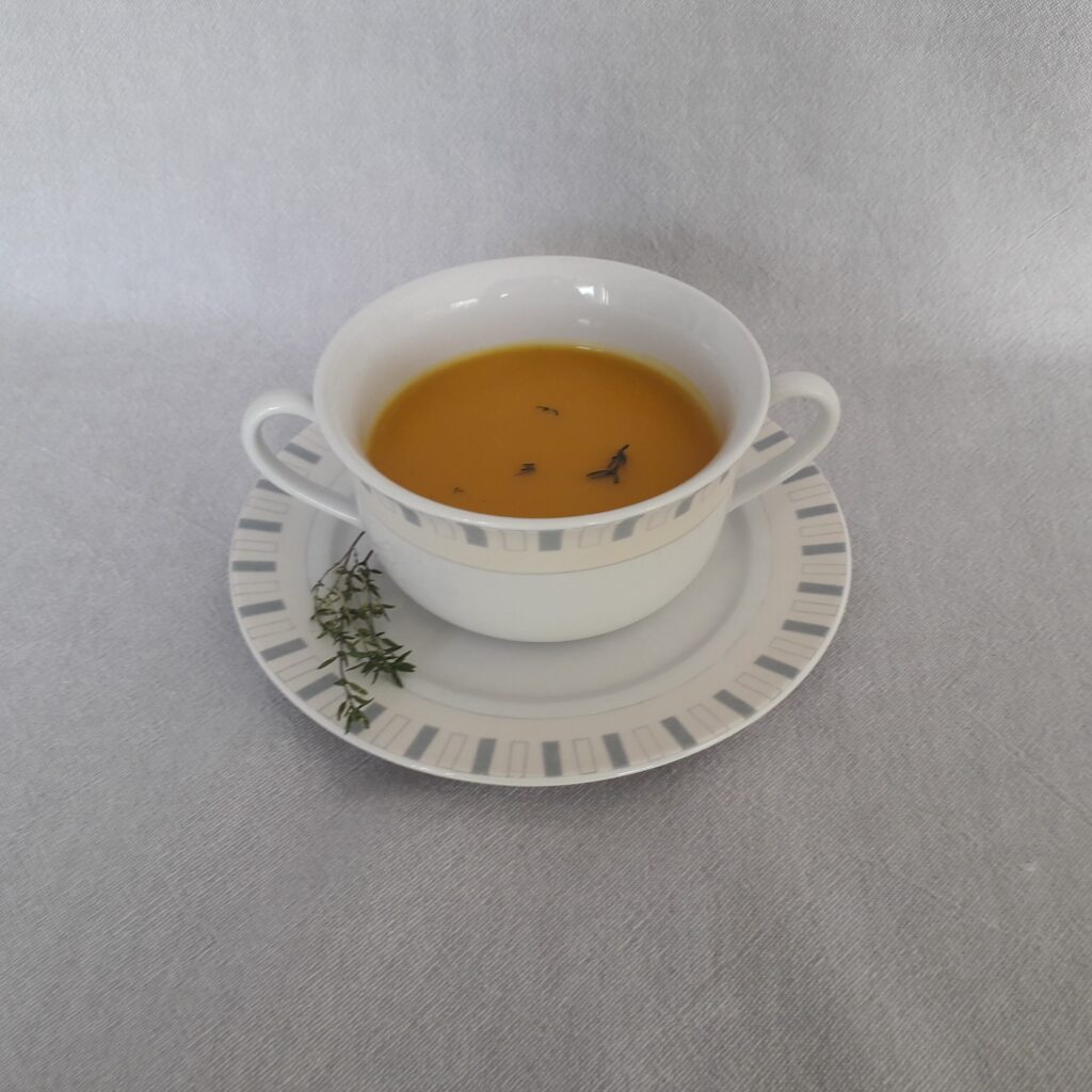 Recept voor koemelkvrije soep van geroosterde pompoen